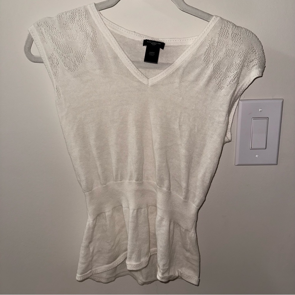 Vintage Ann Taylor Petite 100% Cotton Blouse